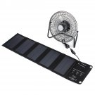 10W 5V USB Foldable Mono Solar Panel Solar Power Chager With 8Inch USB Cooling Fan For Camping Hikin