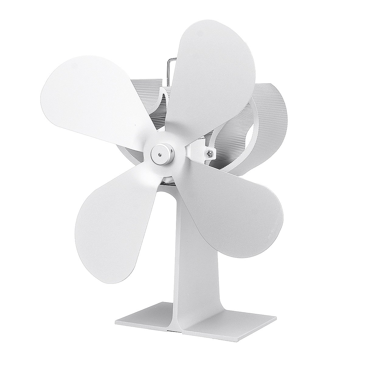 4 Blade Heat Powered Wood Stove Fan White For Wood Burner Fireplace Eco Fan