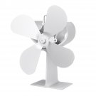 4 Blade Heat Powered Wood Stove Fan White For Wood Burner Fireplace Eco Fan