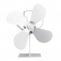 4 Blade Heat Powered Wood Stove Fan White For Wood Burner Fireplace Eco Fan