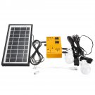 3.5W/9V Solar Panel USB Solar Panel System Lights Kit Portable Home Solar Powered System 2 LED Bulbs