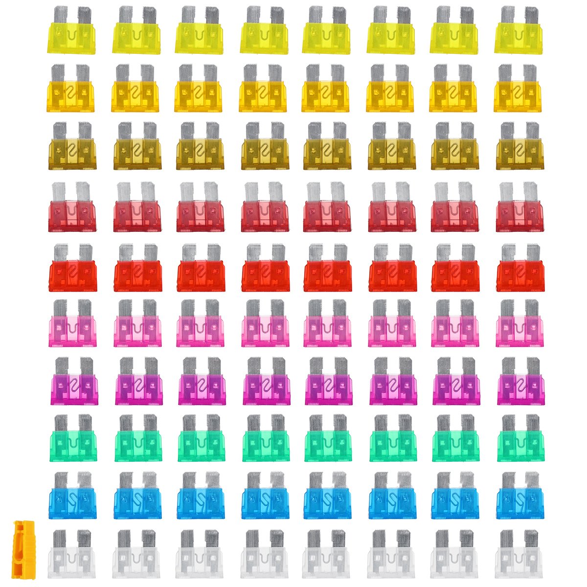 80PCS 3-40 AMP Car Fuse Set Insert Type Medium Fuse Protection Device Combination with Fuse Clip