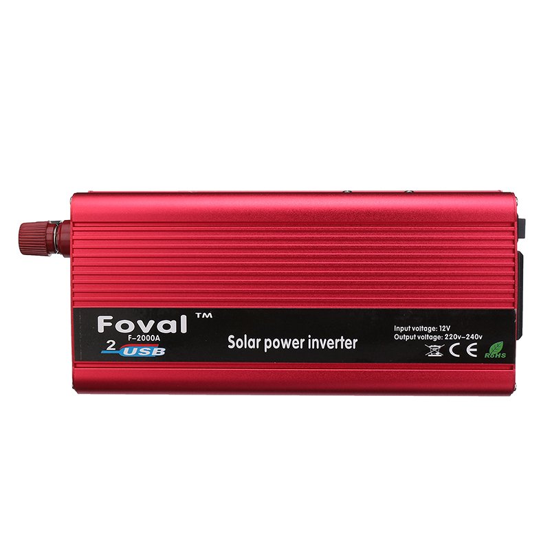 Boat Car 2000W Converter Power Inverter DC 12V to AC 220V Inverter USB Charger Modified Sine Wave Po