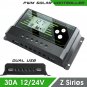 PWM Solar Controller 30A 12V 24V Auto PV Solar Charge Controller Dual 5V USB Battery Regulator