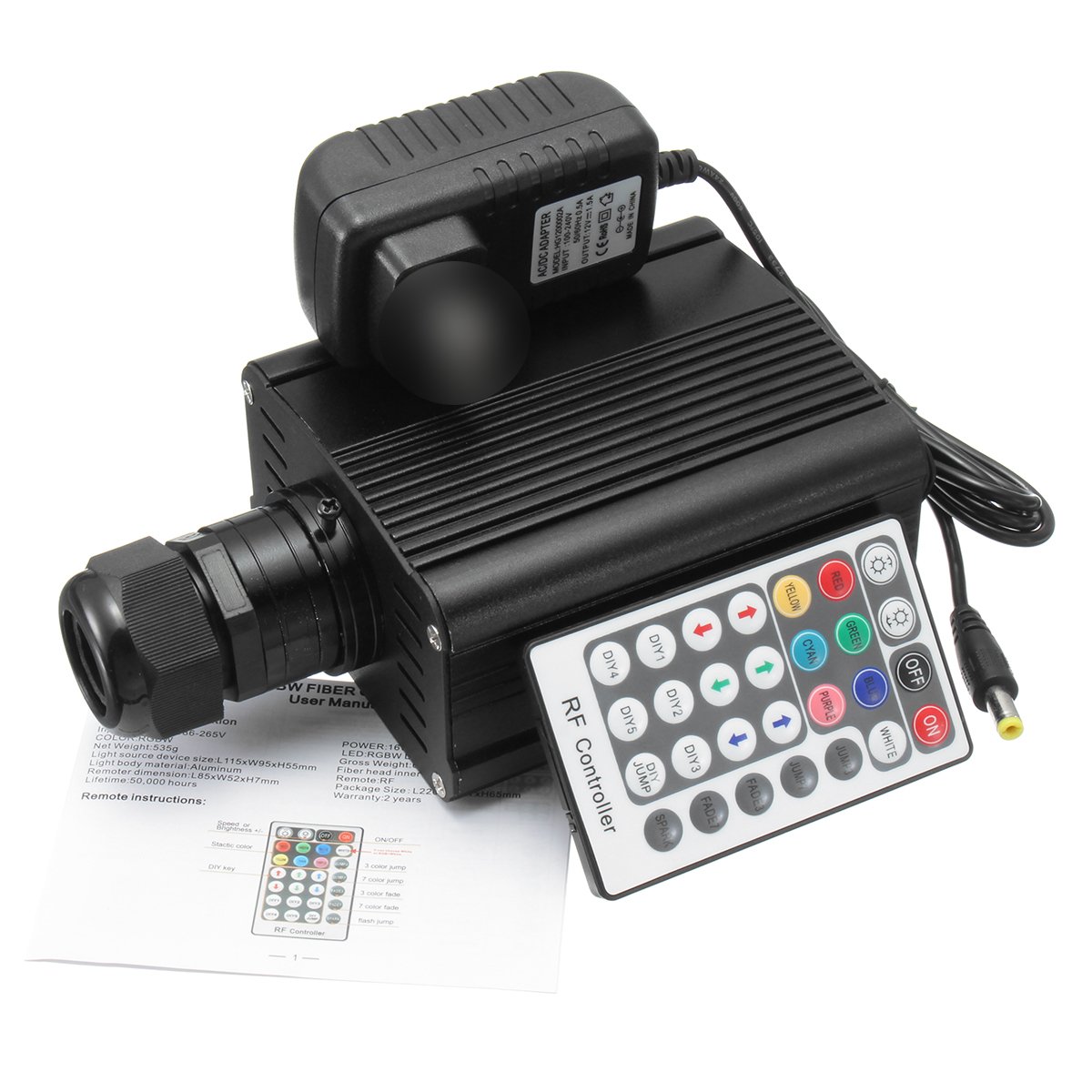 16W RGBW Engine Remote LED Fiber Optic Star Ceiling Kit Light Fiber Optic Lamp Light Source Device E