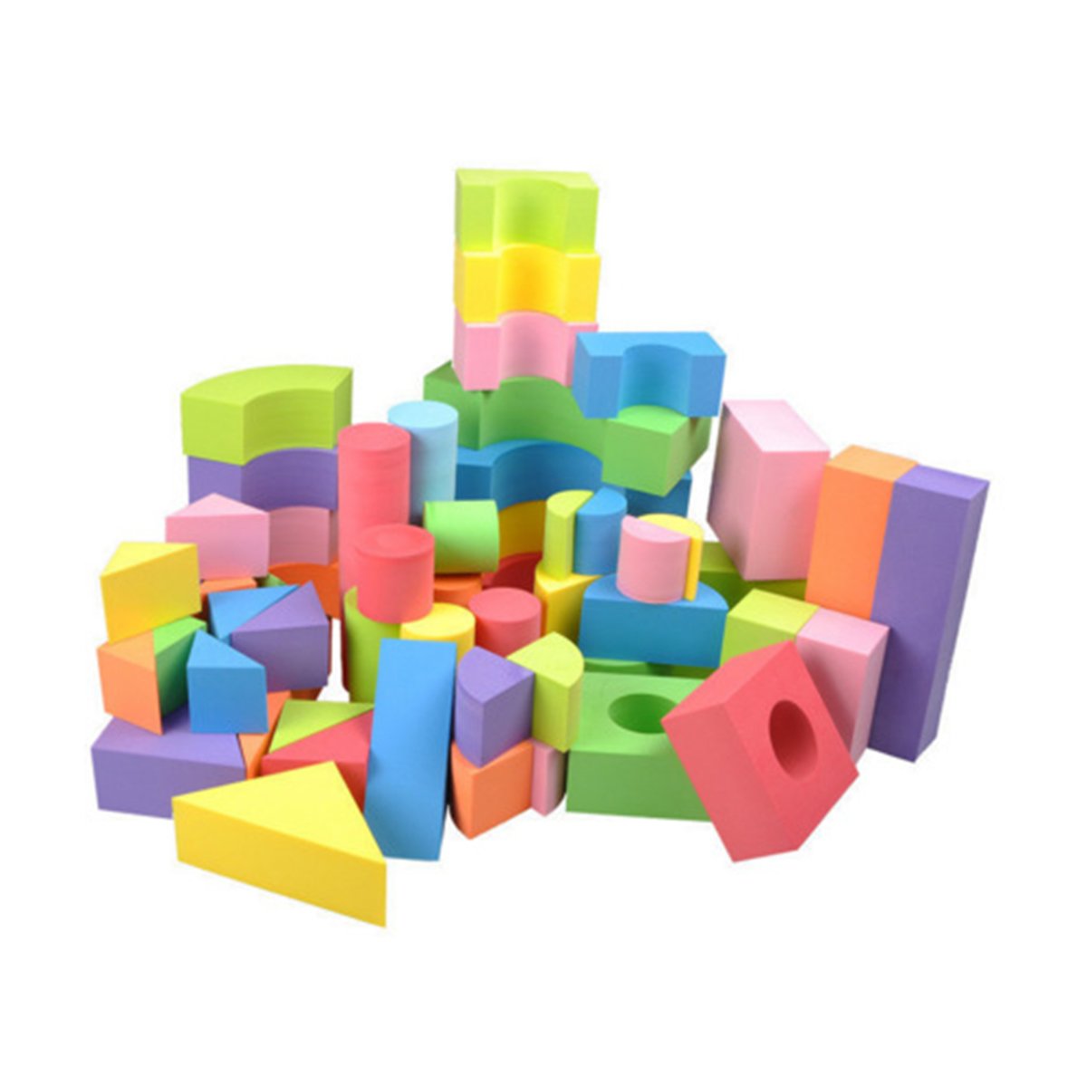 50Pcs Soft Lightweight EVA Foam Assembled Bricks DIY Model Creative Building Blocks Kids Educational
