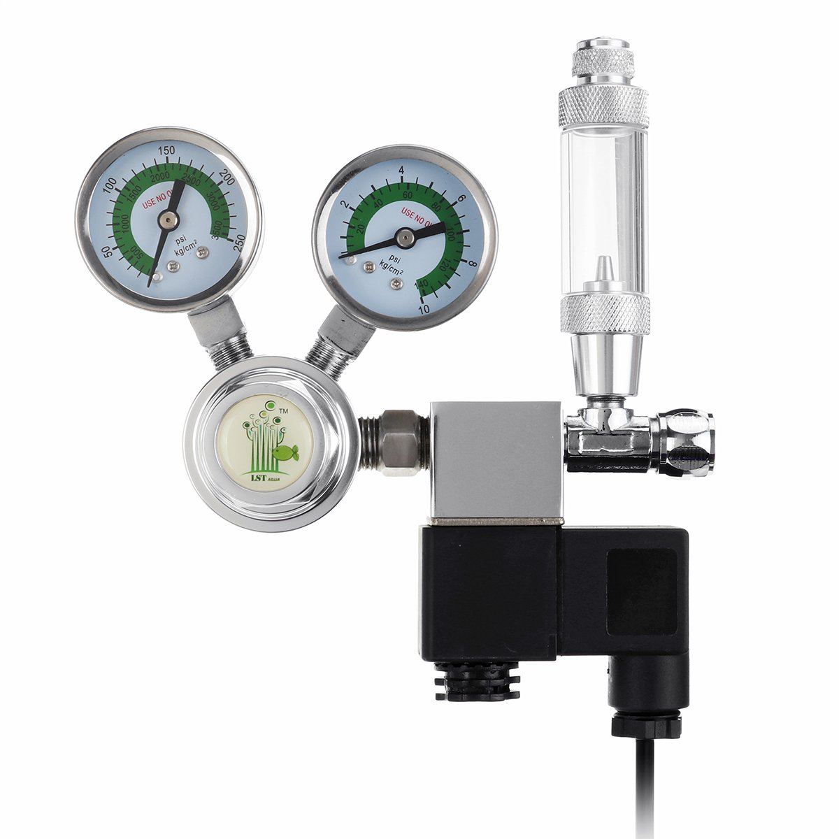 LST100-01 220V G5/8 CO2 Regulator for Aquarium CO2 Decompression Table Dual Pressure Gauge Bubble Co