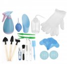 23pcs Set Mini Shovel Rake Spade Wood Handle Metal Head Tool Transplanting Succulent Watering Tools 