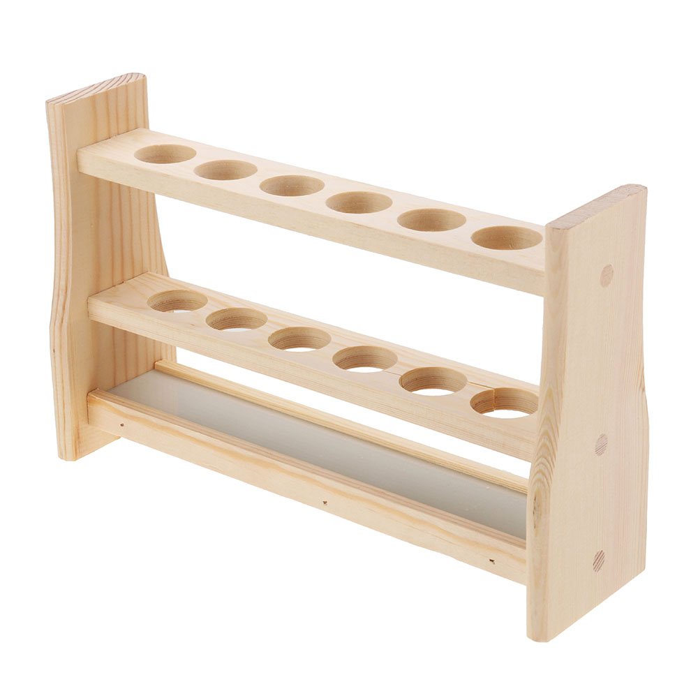 6 Holes Test Tube Rack Testing Tubes Clip Holder Stand Dropper Wood Lab Supplies 6 Hole diameter 25m