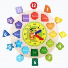 Wooden Clock Shape Sorting Preschool Puzzle Blocks Toddler Kids Educational Toys