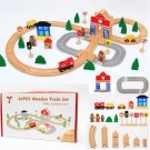 50PCS/Set DIY Educational Wooden Railway Train Track Slot Xmas Kids Jigsaw Puzzle Toy
