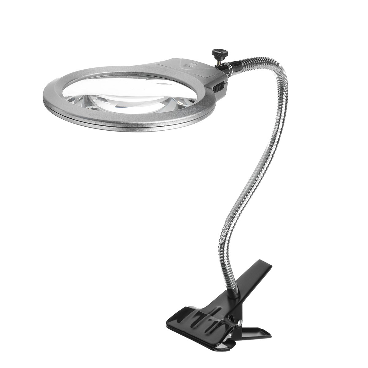 Magnifier LED Light Magnifying Glass w/ Clamp Lamp Flexible Clip on Desktop