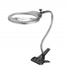 Magnifier LED Light Magnifying Glass w/ Clamp Lamp Flexible Clip on Desktop