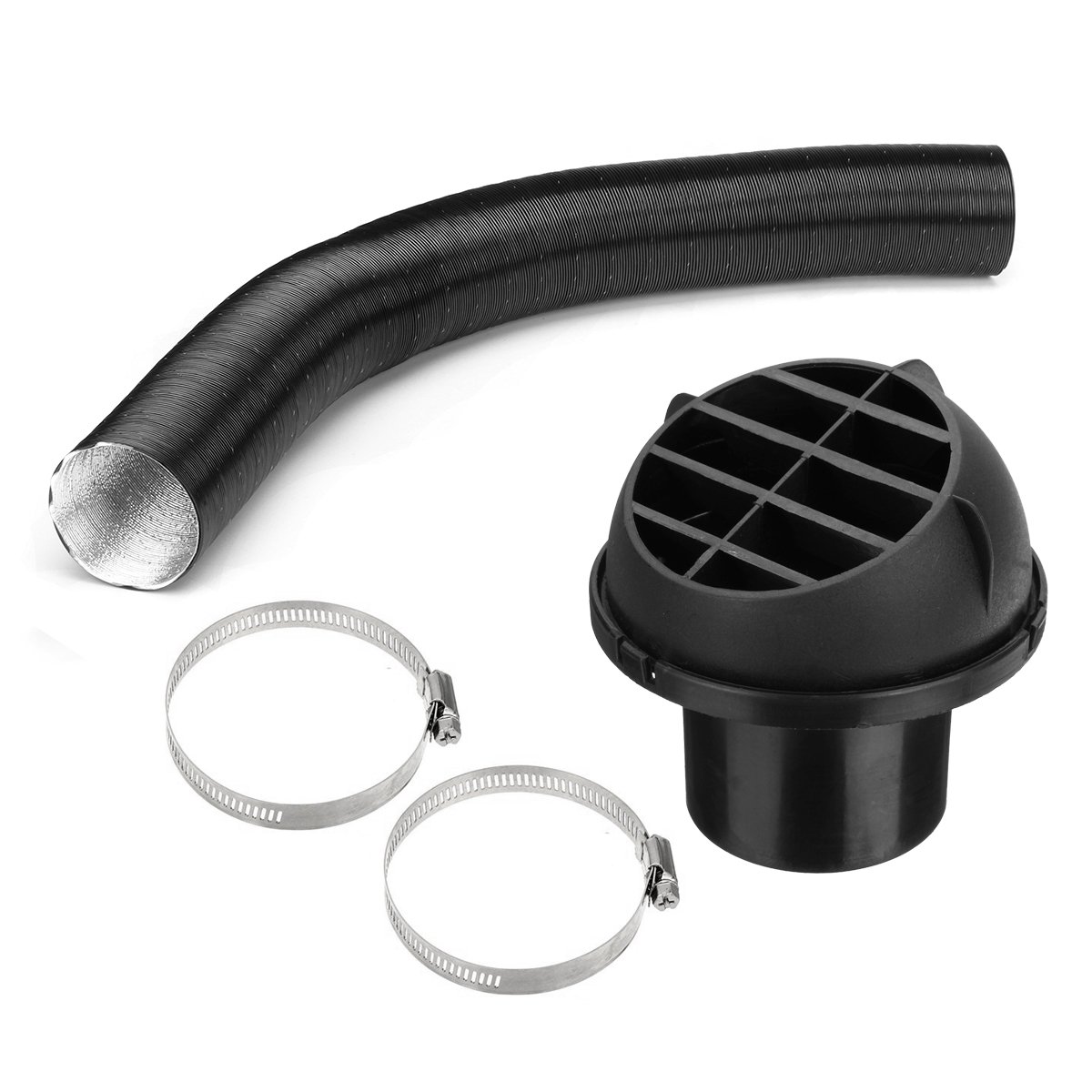 75mm Heater Pipe Duct + Warm Air Outlet + Hose Clip For Diesel Heater Eberspacher Webasto or Propex 
