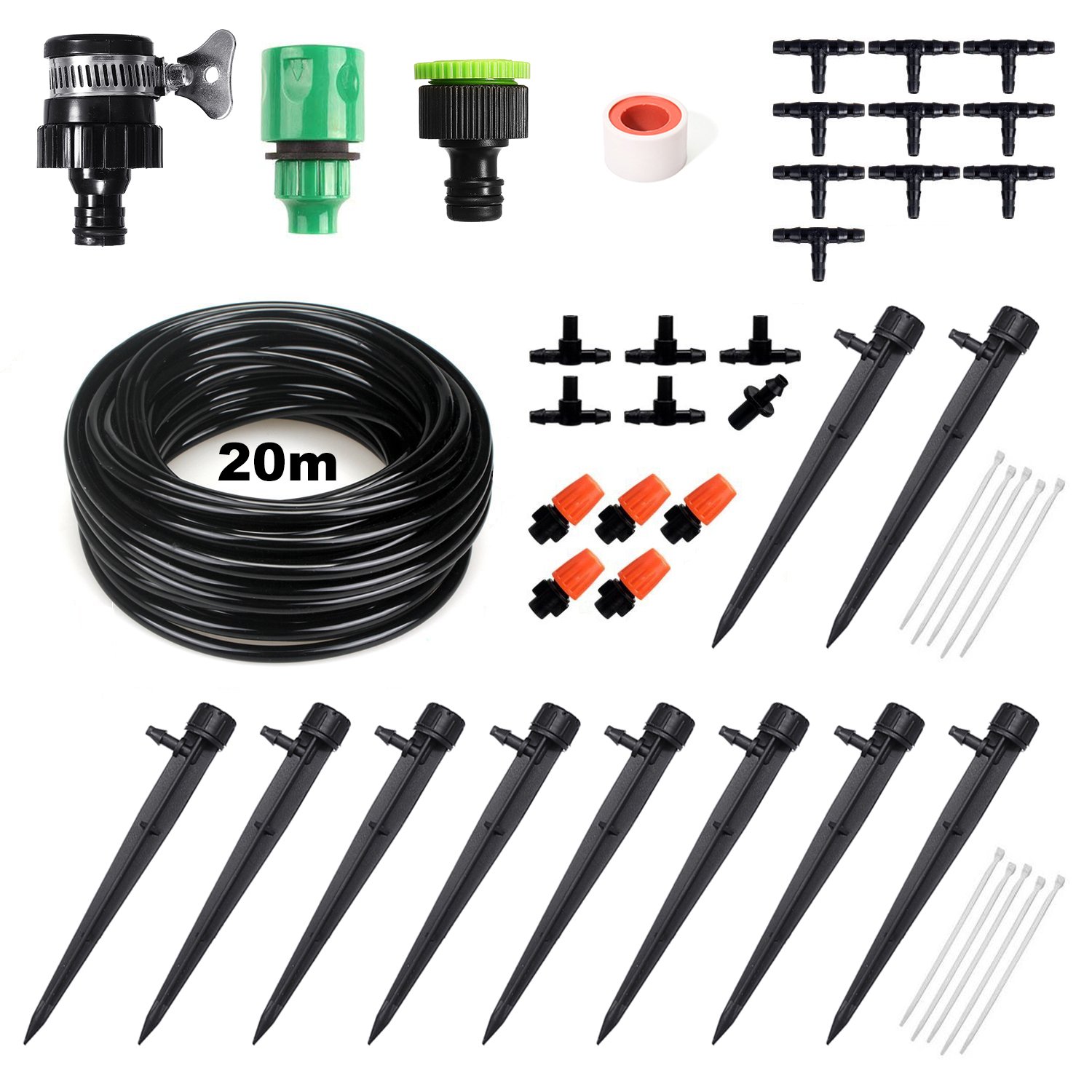 45pcs Drip Irrigation Kits Micro Irrigation Kits Distribution Tubing Hose DIY Garden Saving Water Au