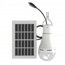 20W Solar Power USB Rechargeable Camping Light Bulb 5-Modes W/ Solar Panel 3m Cable