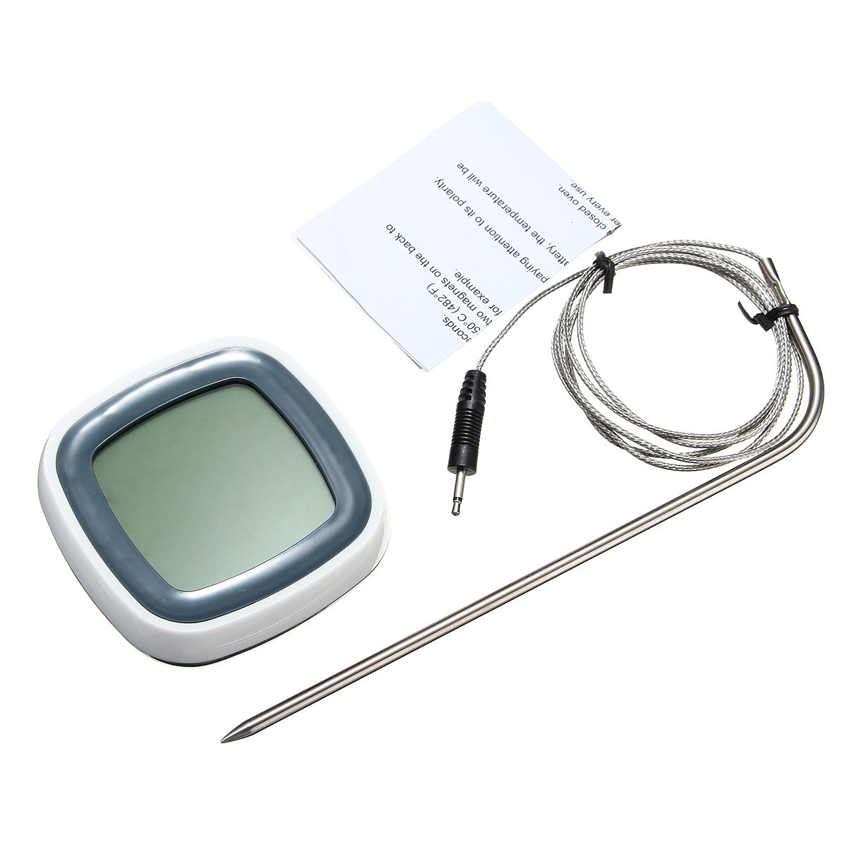 AUGIENB Digital Thermometer for Oven Digital LCD Display Probe Food Thermometer Timer Cooking Kitche