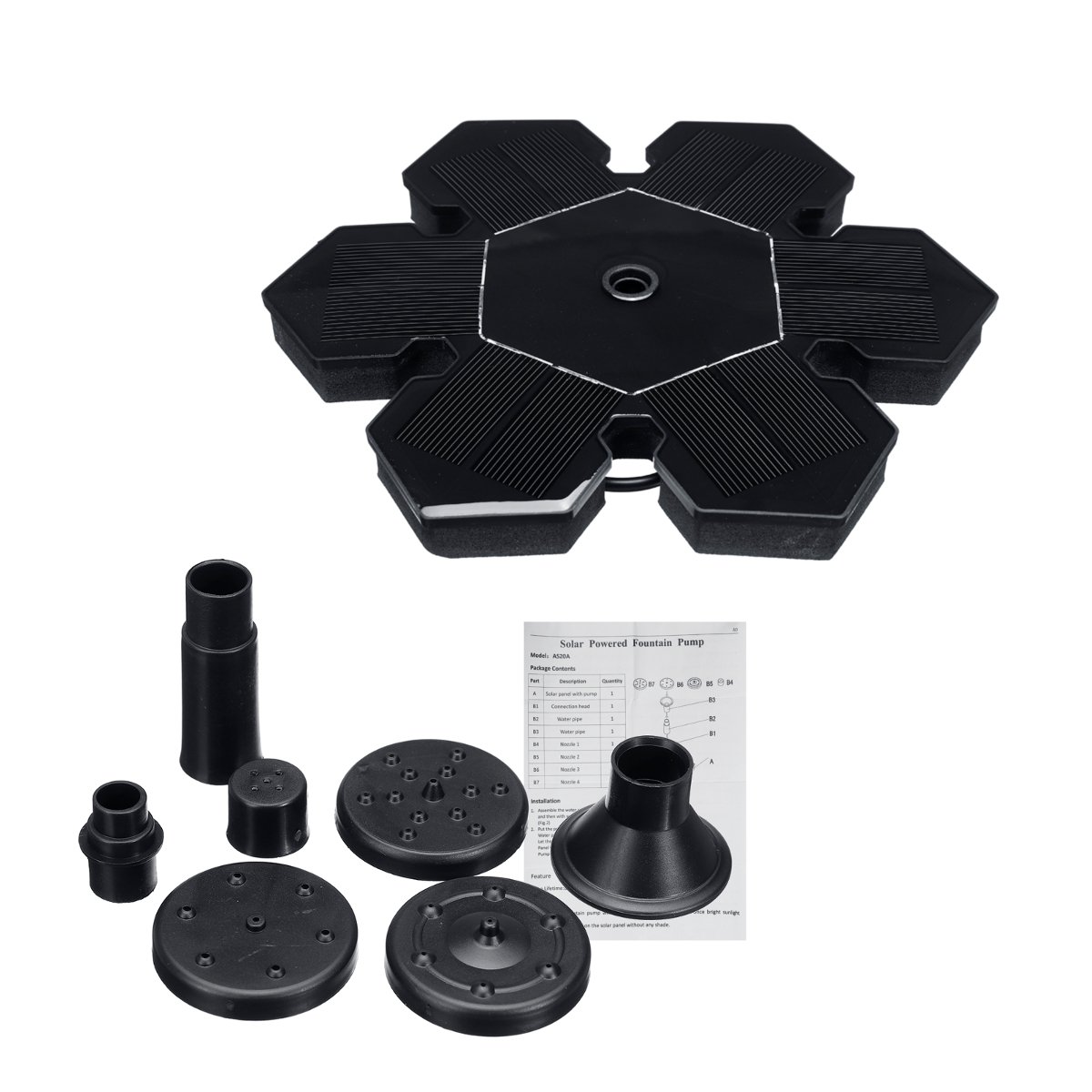 6V/1.5W DC7V 160L Flow Solar Fountain Pump for Bird Bath Solar Panel kit Water Pump Water Fountain P