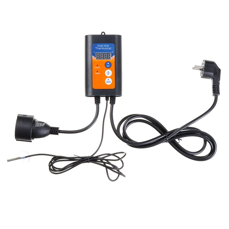 220V 8.3A 42-108F Digital Thermostat Controller Plant/Reptile Pet Heat Lamp Thermostat 1000W LCD Dis