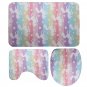 3Pcs /Set Washable Anti-Slip Bathroom Mats Set Shower Floor Toilet Rug Carpet Unicorn