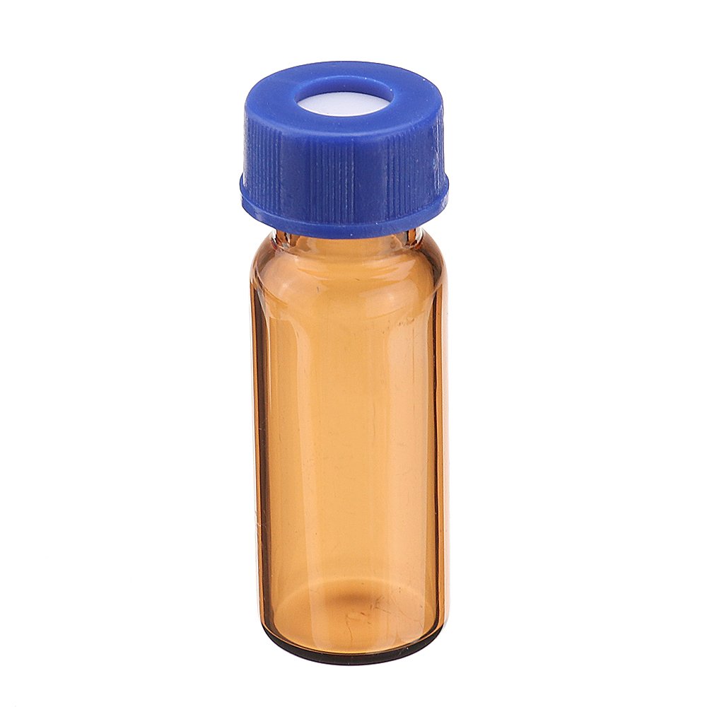 100Pcs/Set 2ml Ungraduated Brown Sample Vials Autosampler Vials Bottles Threaded Vials w/ Write-on S