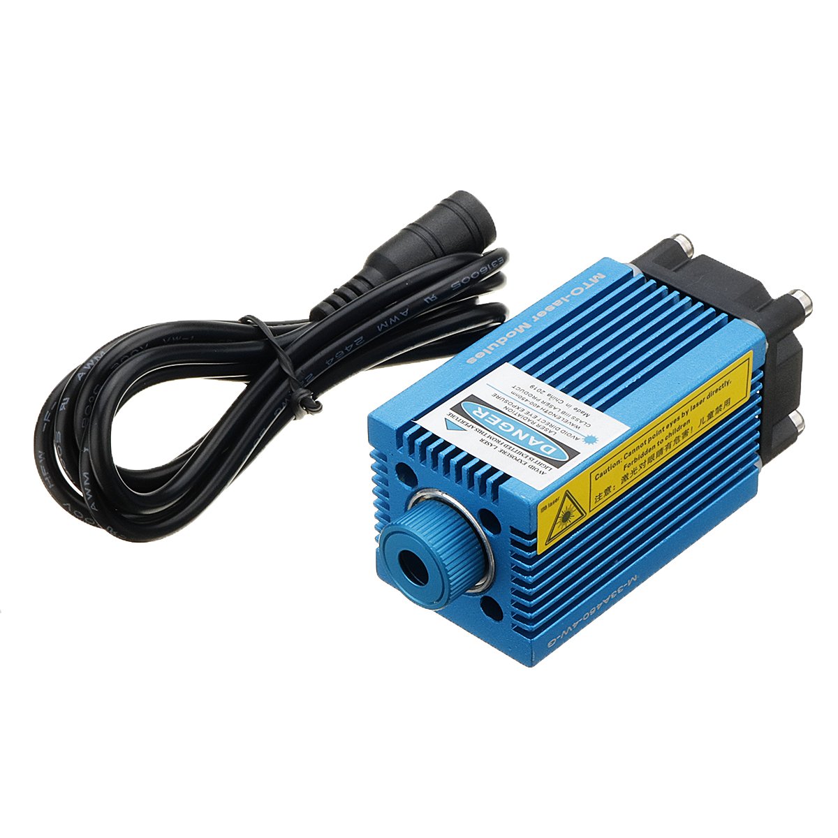 MTOLASER 4000mW 450nm Blue Laser Module DC 12V 5.5x2.1mm Variable Focus for Laser Engraving Machine 