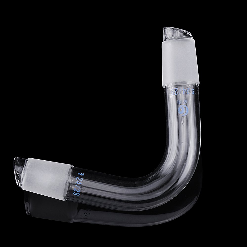 24/29 75 Degree Borosilicate Glass Distillation Adapter Connector Distilling Tube w/ Standard Ground