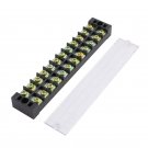 TB-2512 600V 25A 12 Position Terminal Block Barrier Strip Dual Row Screw Block Covered W/ Removable 