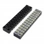 TB-2512 600V 25A 12 Position Terminal Block Barrier Strip Dual Row Screw Block Covered W/ Removable 