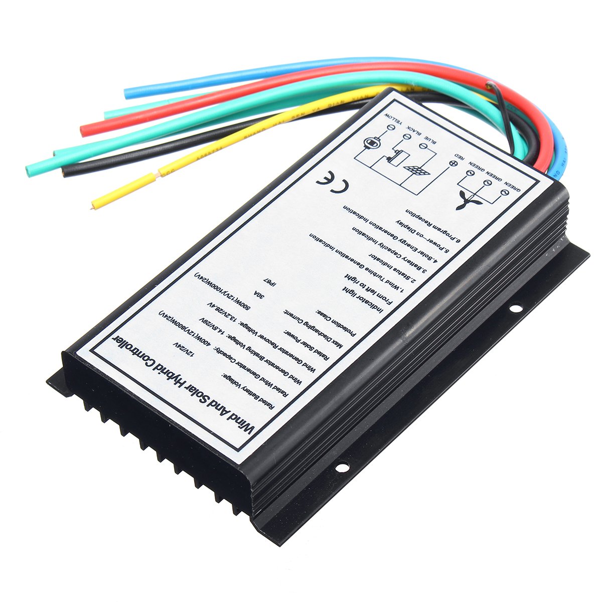 DC 12V/24V 30A Waterproof Wind Generator Charge Controller 400W/800W Wind And Light Hybrid Controlle
