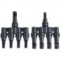 MC4 T-type 4 Branch Five Way Parallel Connector Solar Panel Adapter Photovoltaic Connector