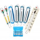 8Pcs Lab Spring Balance Hook Weight Set Force Meter Gauge Dual Scale Spring Dynamometer 1N 2.5N 5N 1