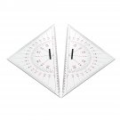 2pcs Navigation Triangular Protractor 300mm Acrylic Hypotenuse Nautical Squares