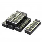 Excellway TB-2506 600V 25A 6 Position Terminal Block Barrier Strip Dual Row Screw Block Covered W/ R