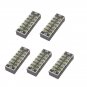 Excellway TB-2506 600V 25A 6 Position Terminal Block Barrier Strip Dual Row Screw Block Covered W/ R