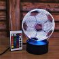 5V 3W 3D LED Fooball Night Light 7 Colors Touch Switch Remote Control Desk Room Lamp