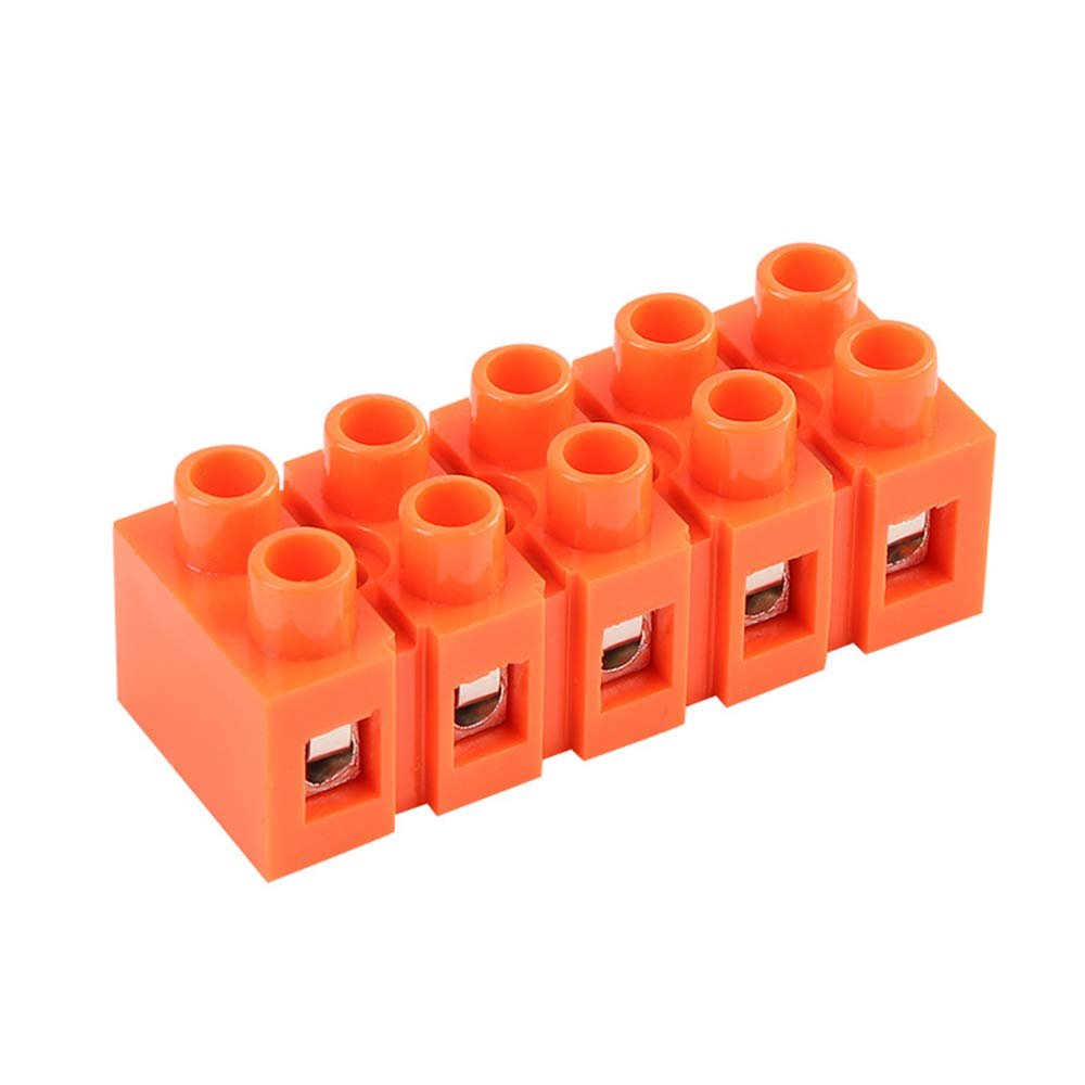 H2519-5 Dual Row Plastic Terminal 600V 36A 6 Positions Screw Terminal Block Cable Connector Barrier 