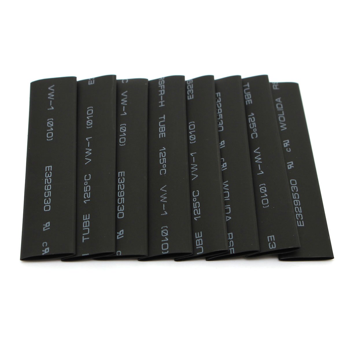 127Pcs RSFR-H 7 Types Black Heat Shrink Tube Halogen-free Environmentally Friendly Flame Retardant S