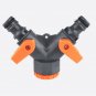 2 Way Garden Hose Splitter Tap Connector Y-Type Adaptor Two Outlet Shut Off