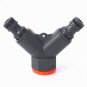 2 Way Garden Hose Splitter Tap Connector Y-Type Adaptor Two Outlet Shut Off