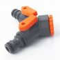 2 Way Garden Hose Splitter Tap Connector Y-Type Adaptor Two Outlet Shut Off