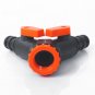 2 Way Garden Hose Splitter Tap Connector Y-Type Adaptor Two Outlet Shut Off