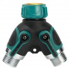 3/4 Inch 2 Way Y Type Garden Hose Splitter Connector Zinc Alloy Shut Off Tap