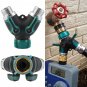 3/4 Inch 2 Way Y Type Garden Hose Splitter Connector Zinc Alloy Shut Off Tap
