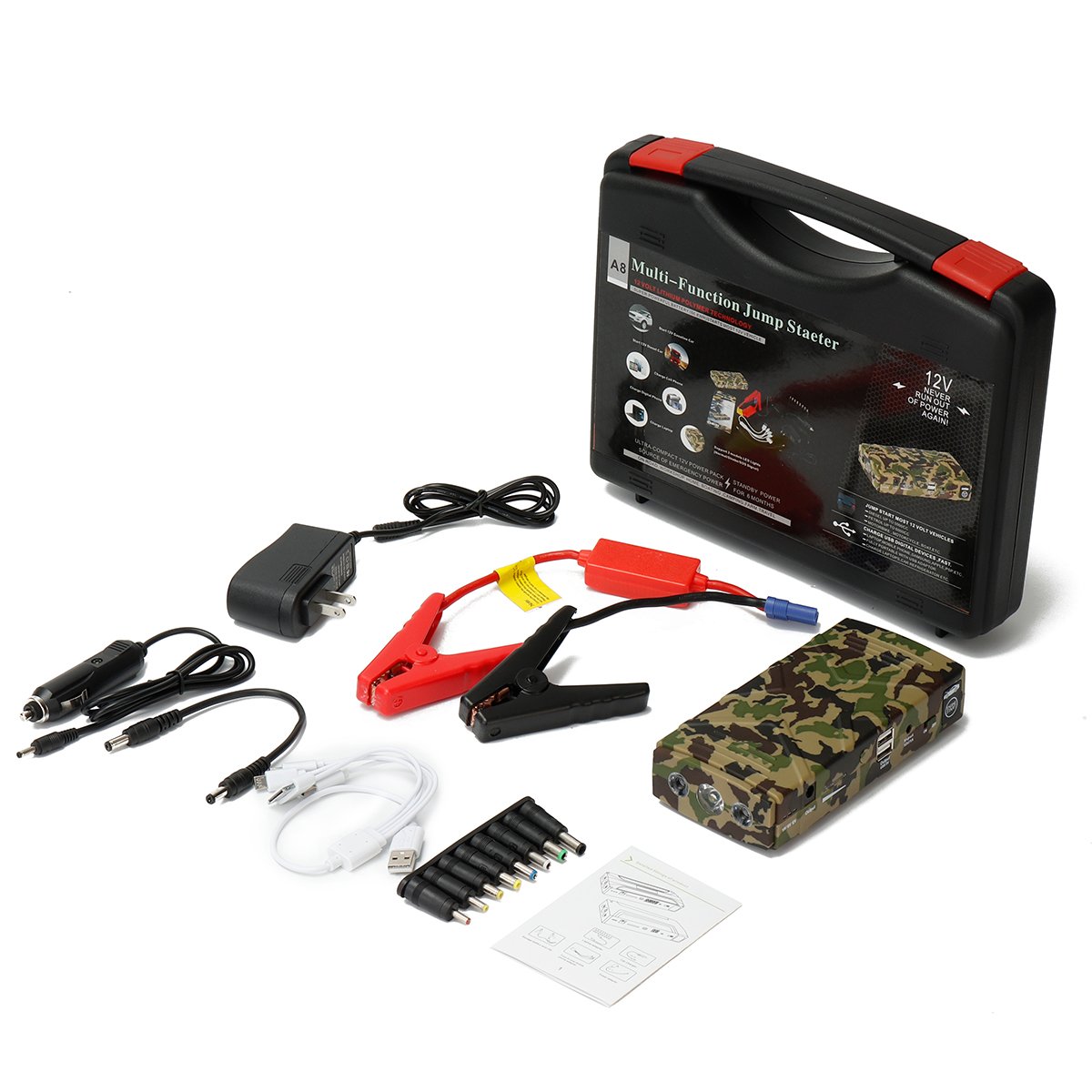 82800mAh 100-240V Portable Car Jump Starter USB Battery Power Bank Multifunction Car Charger