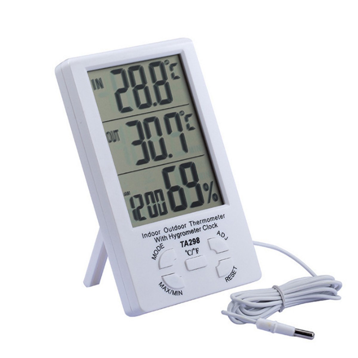 Large Screen Thermometer Hygrometer Indoor Outdoor Digital Display Dual Temperature Display Thermome