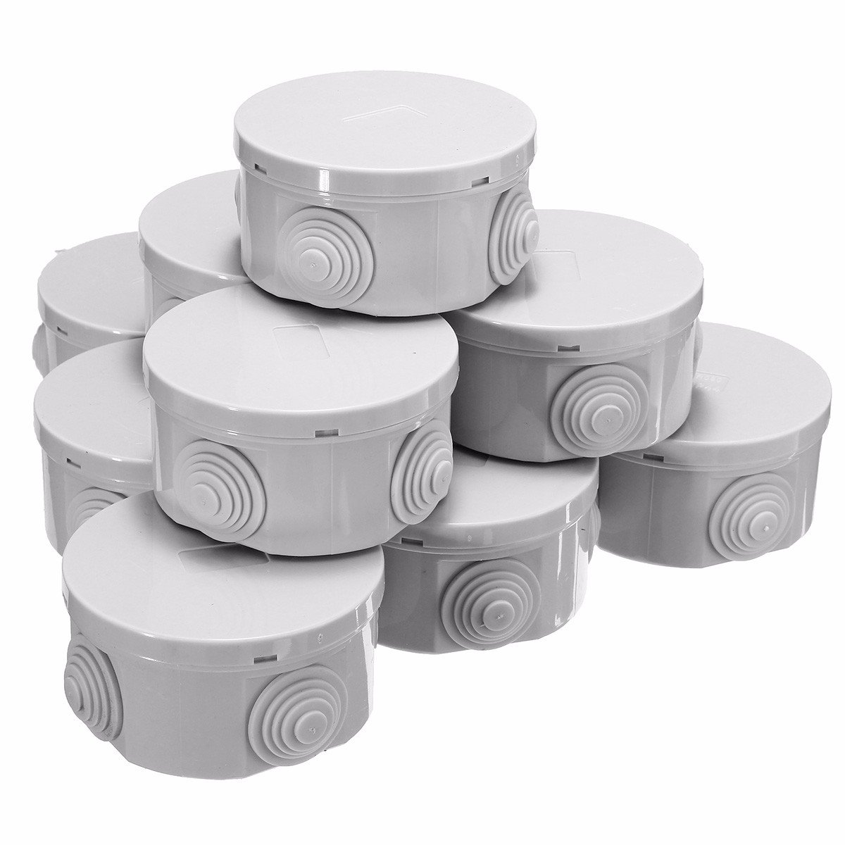10Pcs set 80x40mm ABS IP44 Waterproof Round Shape Electric Junction Box Electric Project Enclosure C