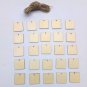 25Pcs Blank Square Wood Chips Sheet Hanging Tags Ornament Laser Engraving DIY Art Wedding Decoration
