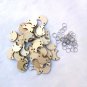 50Pcs Moon Shape Laser Engraving Wooden Sheet With 50 Iron Loops Set For Birthday Reminder DIY Hangi