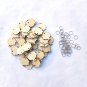 50Pcs Tree Shape Laser Engraving Wood Sheet With 50 Iron Loops Set For Birthday Reminder DIY Hanging